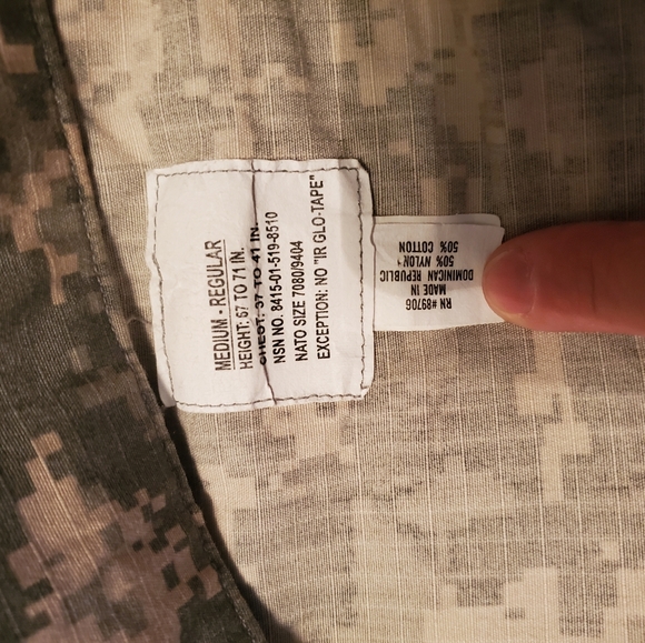 Jacket, Camouflage, Medium, Regular. Height 67 to 71 inches, Woodland digital - Picture 4 of 7
